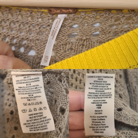 Free People Home Run Open Knit Cropped Balloon Sweater - Picture 7 of 8